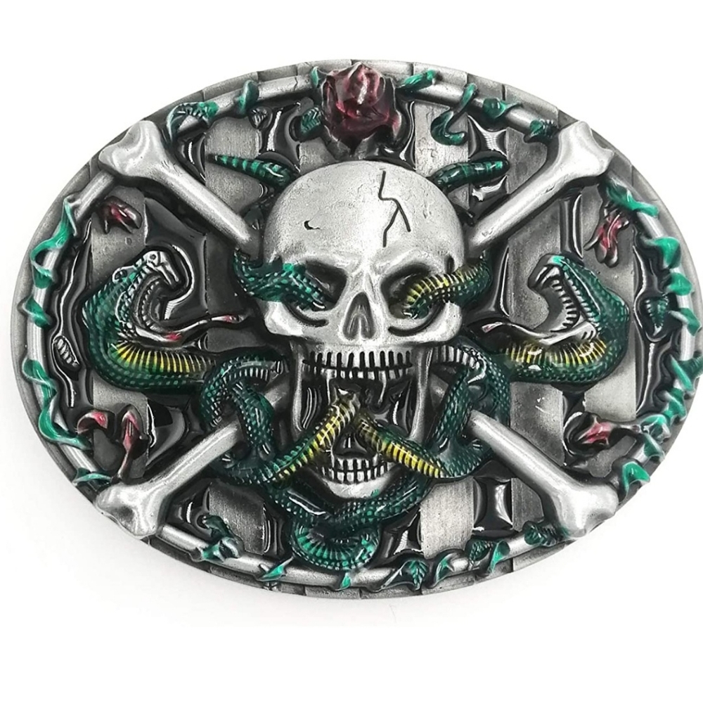 Skull and crossbones snakes Buffalo approximately 3.5"